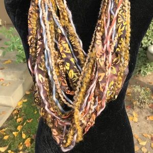 Multi textured handmade infinity scarf